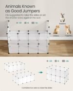 SONGMICS 20 Panels Pet Playpen with Floor, Small Animal Playpen, Pet Fence Indoor, DIY Plastic Enclosure for Guinea Pigs, Bunny, Hamsters, Hedgehogs, 49.2 x 24.8 x 16.5 Inches, White ULPC001W01 - Image 5