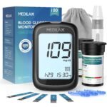 Medilax Blood Glucose Monitor Kit, Blood Sugar Testing Kit with 100 Strips | 100 Test Strips, 100 Lancets, Glucometer and Lancing Device, 500 Memories, No Coding, Large Display Glucose Monitor - Image 2
