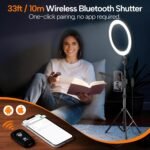EMART 10" Ring Light with 55" Extendable Tripod Stands and Phone Holder | Dimmable LED Circle Round Light for Selfie Camera Photography, Makeup, YouTube Video, Vlogging, Live Streaming - Image 7