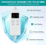Heating Pad for Period Cramps, Heating Pad for Back/Neck/Shoulder Muscle Pain, 6 Heating&4 Timer Setting, Auto Shut Off, Dry/Moist Heat & Machine Washable, Gray Birthday Christmas Gifts for Women Mom - Image 5