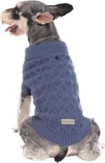 Small Dog Sweaters, Soft Knit Cold Weather Turtleneck Dog Clothes, Lightweight Warm Puppy Sweater for Chihuahua, Dachshund, Shih Tzu, Yorkie (Dark Blue, M) - Image 2
