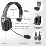 Sarevile Trucker Bluetooth Headset, V5.2 Wireless Headset with Upgraded Microphone AI Noise Canceling, On Ear Bluetooth Headphone with Mute for Driver Office Call Center (Black) - Image 3