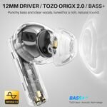 TOZO Hybrid Active Noise Cancelling in Ear Wireless Earbuds, 68H Playtime | 6 Mics AI Clear Calls, LED Display, 32 Preset EQs App, Bluetooth 5.3 Headphones, IPX8 Waterproof, Comfort Fit Ear Buds Black - Image 3