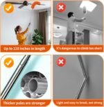 Cobweb Duster with Extension Pole,Cleaner Outdoor 110" Telescoping Extended Sspider Brush, Dusting Kit,Long Handle Reach for High Ceilings and Fans,Microfiber Webster Remover Tools Feather Dusters - Image 9