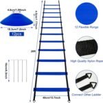 Professional Agility Ladder Speed Training Equipment Set-20ft Agility Ladder,12 Soccer Cones, 4 Agility Hurdles, Running Parachute, Suitable for Soccer Football Basketball Training - Image 3