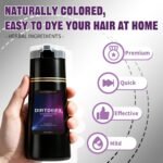 Hair Dye Shampoo，Easy to Use at Home, Women & Men (Black) | Ammonia-Free Vegan 3-in-1 Instant Color Shampoo, Provides Natural Gray Hair Coverage for Daily Hair Care Use - Image 3
