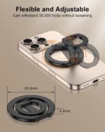 MagSafe Phone Grip Holder Dual-Sided Magnetic Finger Ring with Kickstand | for iPhone 17/16 Pro Max/15 Plus/14 Pro/13 Mini/12, Samsung, Magnet Phone Stand Grip Adjustable Loop for Mag Car Mount &Case - Image 4