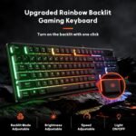 Redragon K521 Upgrade Rainbow LED Gaming Keyboard, 104 Keys Wired Mechanical Feeling Keyboard with Multimedia Keys, One-Touch Backlit, Anti-Ghosting, Compatible with PC, Mac, PS4/5, Xbox - Image 3