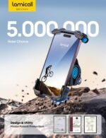 Lamicall Bike Phone Holder Motorcycle Mount - One-Hand Operation, Lockable | 360° Rotation Handlebar Clamp for 4.7-6.8" iPhone 17 Pro Max Air, Rubber Protect, Road Mountain Bike E-Bike Scooter Holder - Image 8