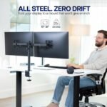 VIVO Dual Monitor Desk Mount, Holds 2 Computer Screens up to 30 inches and 22lbs Each, Heavy Duty Fully Adjustable Steel Stand with C-Clamp and Grommet, Black, STAND-V002 | Black, Articulating, Adjustable Monitor Arm, Grommet or C-Clamp Mounting, Computer Stand for 2 Monitors, Holds 22 lbs Each - Image 3