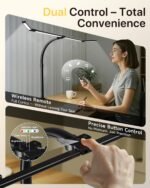ONEMIX LED Desk Lamp with Clamp, 42-Inch 4-Panel Light for Dual Monitors | 1800 Lumens, 4 Adjustable Panels, 5 Color Temps, 5 Brightness Levels, Remote, Timer, Flicker-Free for Home Office - Image 6