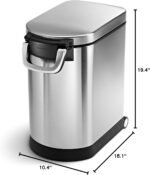 simplehuman Medium Pet Food Storage Container, Holds 25-29 lb / 11-13 kg of Dry Dog Food, Cat Food, or Bird Seed, Airtight Lock-Tight Lid with Magnetic Scoop, BPA-Free, Brushed Stainless Steel - Image 9