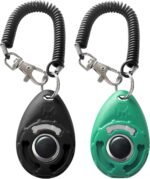 Pet Training Clicker with Wrist Strap - Dog Training Clickers (Black +Bluegreen) - Image 2
