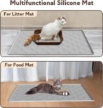 Garoopion Silicone Cat Litter Mat 34×22 inch, Easy to Clean, Gray | Waterproof Silicone Mat with Raised Edges, Catch Litter, Protect Floor from Urine, Multi-Use for Dog/Sink/Kitchen/Boots - Image 7