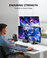 HUANUO 17-32 Inch Dual Monitor Stand, Vertical Dual Monitor Mount, Monitor Stand 2 Monitors, Ergonomic Adjustable Tilt/Swivel/Rotate, Weight Max 19.8 lbs, VESA 75/100mm - Image 9