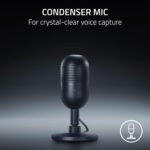 Razer Seiren V3 Mini USB Microphone, Supercardioid Condenser Mic, Black | Tap-to-Mute Sensor with LED Indicator, Shock Absorber, Ultra Compact, Works with OBS, Discord, Zoom, Teams - Image 3