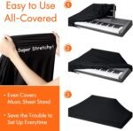 88 Keys Piano Keyboard Dust Cover, Music Dirt Proof Stretchy Electronic Keyboard Cover With Durable Elastic & Cord Lock Must Have Piano Accessories - Image 6