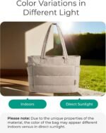 BAGSMART Tote Bag for Women, Lightweight Puffy Tote Bag with Compartments Shoulder Bag Handbag for Travel, Work, Gym | Lightweight - Image 5