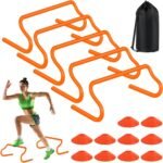 Agility Hurdles Training Equipment - Speed Hurdles and Soccer Cones with Carrying Bag for Soccer, Football, and Track Drills, Ideal for Athletes Speed and Agility Training - Image 2