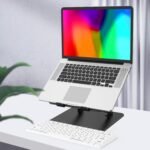 Adjustable Laptop Stand for Desk, Metal Laptop Riser Holder | Portable Desktop Book Stands, Foldable Ventilated Cooling Computer Notebook Stand Compatible with 10-15.6” Laptops, Tablets - Image 8
