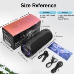 SOWO Wireless Bluetooth Speaker, Portable and Loud with Built-in Subwoofer | Extra Bass, Stereo Sound, IP67 Waterproof and Dustproof, Colorful Lights for Party, Outdoor, Camping - Black - Image 9