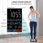 ABLEGRID Rechargeable Digital Bathroom Scale for Body Weight, Smart Scale Tracks 22 Metrics Including Body Fat, BMI, Muscle Mass, Heart Rate, Baby Mode, Large Color Display, 400 lbs - Image 5
