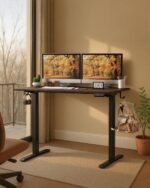 Standing Computer Gaming Office Desk - 48 x 24 Inches Adjustable Stand Up Electric Height Rising Table with Memory Presets for Home Study Writing PC Work, Modern Simple Walking Sit Desk, Easy Assembly - Image 3