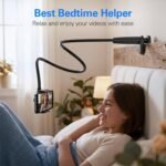Gooseneck Phone Holder for Bed, Flexible Overhead Cell Phone Mount for Desk, Hands-Free Viewing Clamp Stand Compatible with iPhone 17 16 15 Pro Max and 3.5-7" Devices - Image 7