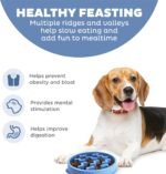 Outward Hound Fun Feeder Slo Bowl – Medium 2‑Cup Capacity, Slow Feeding, Small to Medium Dogs & Cats, Non-Slip, Blue, Notch Pattern - Image 3