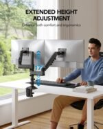 HUANUO 17-32 Inch Dual Monitor Stand, Vertical Dual Monitor Mount, Monitor Stand 2 Monitors, Ergonomic Adjustable Tilt/Swivel/Rotate, Weight Max 19.8 lbs, VESA 75/100mm - Image 7