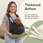 Dog Sling Carrier for Small Dogs with Thicken Bottom Support 10-18 lbs | Adjustable, Hands Free, Breathable Mesh, Comfortable, Lightweight, Vet Visits, Anxiety, Travel, Hiking, Safety Clip, Black - Image 4