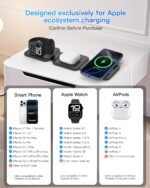 Fold Magnetic Wireless Charger for iPhone: Compact Charging Pad Fit Travel | 3 in 1 Charging Station for Magsafe Apple Watch iPhone 17 16 15 14 13 12 & Airpod - Charger Dock for Travel Bedside Office - Image 5