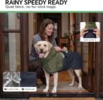 Luciphia Dog Raincoat, Adjustable Hooded Reflective Jacket with Pocket | Olive Navy XX-Large dog rain jacket with leash hole, buckle-on, non-stick fur. For daily walks. - Image 3