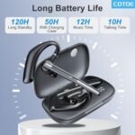 Bluetooth Headset with 72-Hour Talk Time & 500mAh Charging Case, Bluetooth V5.3 Headset with Noise Cancelling Mic – Wireless Earpiece Hands-Free Headphones for Office Trucker Driving Business,Black - Image 4