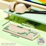 AULA S99 Gaming Keyboard, Wireless Green Creamy Computer Keyboards | Tri-Mode Bluetooth/2.4GHz/USB-C Membrane Keyboard with Number Pad,99Keys,RGB Backlit,Programmable,Creamy Silicone Structure - Image 6