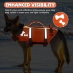 EMUST Pet Life Jackets, Dog Life Vests for Swimming, Beach Boating with Superior Buoyancy, Dog Flotation Vest for Small Dogs, S, NewOrange - Image 5