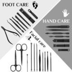 MINKINH Manicure Set Professional Nail Clipper Kit-26 Pieces for Men, Black | Stainless Steel Manicure Kit, Nail Care Tools with Luxurious Travel Case Nail Grooming Kit Gift for Husband Boyfriend Parent - Image 3