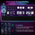 Wireless Charging RGB Gaming Mouse Pad with Foldable Phone Holder, Black | Charging Desk Mat, Large Desk Mat with Waterproof Surface, Ultra-Smooth Surface and Non-Slip Base for Gaming & Office - Image 6