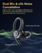 Wireless Earbuds, Bluetooth 5.4 Headphones Sport Over Ear Buds With ENC Mic | Noise Cancelling, 48H, Wireless Earphone With Earhooks, Stereo Deep Bass, IP7 Waterproof ear bud for Workout Running, Black - Image 5