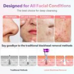 Blackhead Remover Vacuum, Facial Pore Extractor, 5 Suction Levels, 5 Probes | USB Rechargeable Pore Cleaner, Electric Comedone Whitehead Extractor Tools, 4 Stainless Steel Tools - Image 4