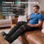 Leg Compression Massager for Circulation and Pain Relief, Compression Boots with Heated Knee, 6 Modes 12 Intensities 3 Timers, Foot Calf Thigh Recovery Machine, Gifts for Man Woman, Black - Image 6