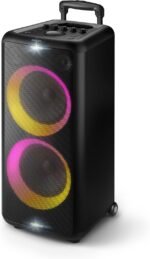 Philips X5206 Bluetooth Party Speaker - 14 Hours Play Time, Deep Bass, Party Lights, Karaoke Effects, Mic & Guitar Input, 80W Max Power, Black - Image 2
