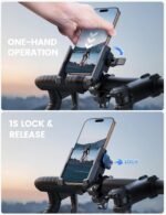 Lamicall Motorcycle Bike Phone Mount, 1s Lock Bike Phone Holder | No Block Camera Bicycle Cell Phone Holder Clamp, Scooter Bar Clip, Gifts for iPhone Pro Max, Galaxy S25 Ultra, 4.7-7" Phones - Image 4