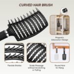 Hair Brush for Wet & Dry Hair, Detangler Brush for Women & Men | Paddle Detangling Hairbrush 2-Pack for Thick Curly Straight Hair, Curved Vented Design for Blow Drying, Glide Through Tangles - Image 3