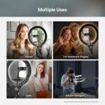 NEEWER Entry Level Version 10.5" 10W Ring Light with 46"-63" Stand, Overhead Phone Holder Mount Compatible with iPhone, Bi Color LED Selfie Lighting CRI85+ for TikTok Video Recording Streaming, N44 - Image 8