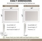 ROLOVE 23"x 18" Large Vanity Mirror with Lights, LED Makeup Mirror for Dresser and Desk, 10X Magnification, Dimmable Touch Control, Wall Mounted or Tabletop Mirror for Bedroom (White) - Image 3