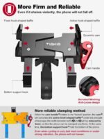 Bike Phone Mount Holder, Aluminum Motorcycle Phone Mount, Handlebar Mounted Cell Phone Holder for Bike, 360° Rotation, Universal Bicycle Phone Mount for 4.5-7 Inch Phones - Image 5