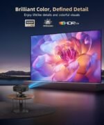 1500ANSI Google TV Smart Projector, Auto Focus & Keystone,with Stand | For Office Presentations, Classroom Teaching, Outdoor Camping & Family Theater, Built-in WiFi Bluetooth, 360° Rotatable Stand - Image 5