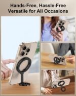 MagSafe Phone Grip Holder Dual-Sided Magnetic Finger Ring with Kickstand | for iPhone 17/16 Pro Max/15 Plus/14 Pro/13 Mini/12, Samsung, Magnet Phone Stand Grip Adjustable Loop for Mag Car Mount &Case - Image 6