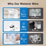 PAWGETHER® Automatic Cat Water Dispenser with 1 Filter Gravity Water Bowl for Dogs, 1 Gallon/3.5L Dog Water Bowl Dispenser, Cat Waterer, Easy to Fill - Image 4